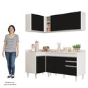 Ver imagem 5 de Armário de Cozinha Modulado de Canto Direito 4 Peças Cp38 Balcão com Tampo Branco/preto - Lumil Lumi