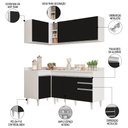 Ver imagem 3 de Armário de Cozinha Modulado de Canto Direito 4 Peças Cp38 Balcão com Tampo Branco/preto - Lumil Lumi