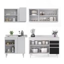 Ver imagem 6 de Armário de Cozinha Modulado de Canto Direito 4 Peças Cp38 Balcão com Tampo Branco/preto - Lumil Lumi