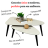Mesa de Centro Sala Estar Decorativa Sofá Canto Escritório: Off White - 4