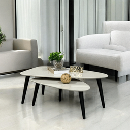 Mesa de Centro Sala Estar Decorativa Sofá Canto Escritório: Off White - 2
