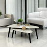 Mesa de Centro Sala Estar Decorativa Sofá Canto Escritório: Off White - 2
