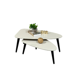Mesa de Centro Sala Estar Decorativa Sofá Canto Escritório: Off White - 1
