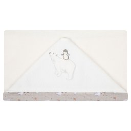 Toalha de Banho Bebê Polar Capuccino Capuz 87x88 Cm - Hug - 1