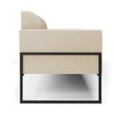 Ver imagem 2 de Sofá Namoradeira Base Industrial Alta Preto Marisa Suede D03 - D\'rossi Cor Bege
