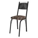 Ver imagem 4 de Kit 8 Cadeiras de Cozinha Virginia Estampado Mosaico Palha Pés de Ferro Preto - Pallazio