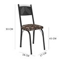 Ver imagem 5 de Kit 8 Cadeiras de Cozinha Virginia Estampado Mosaico Palha Pés de Ferro Preto - Pallazio