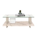 Ver imagem 3 de Mesa de Centro Atenas Calacata Retangular Vidro MDP MDF-MDP Off White Madetec Móveis