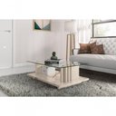 Ver imagem 5 de Mesa de Centro Atenas Calacata Retangular Vidro MDP MDF-MDP Off White Madetec Móveis