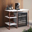Ver imagem 1 de Aparador Adega Industrial Bar Barzinho Bourbon Aço Cobre e Branco 95 Cm