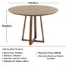 Conjunto Mesa de Jantar Redonda Natural Lara Premium 120cm com 4 Cadeiras Estofadas Isabela - Cinza - 7