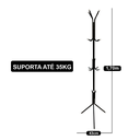 Ver imagem 3 de Cabideiro Mancebo Organizador de Chão para Roupa com 12 Ganchos em Aço Reforçado 170cm Desmontável