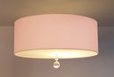 Ver imagem 2 de Luminária Plafon Com Cristal Cúpula Rosa 40x15 2E27 Bivolts