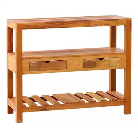 Aparador Ilha 1,5m Madeira Maciça Natural