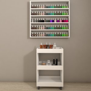 Kit Manicure : Expositor + Carrinho Auxiliar
