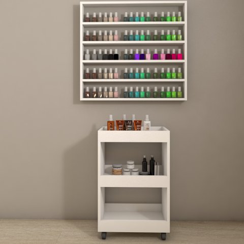 Kit Manicure : Expositor + Carrinho Auxiliar