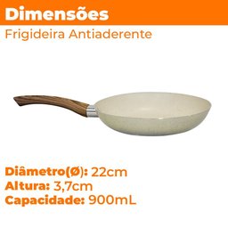 Frigideira Antiaderente Revestimento Cerâmica 22cm Vanilla Sahara - Casambiente - 5