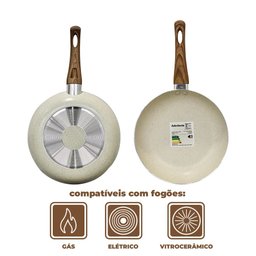 Frigideira Antiaderente Revestimento Cerâmica 22cm Vanilla Sahara - Casambiente - 3