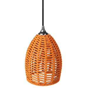 Pendente Luminária Sino Corda Náutica Terracota