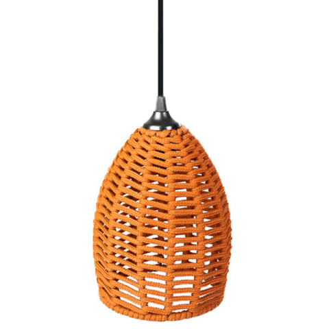 Pendente Luminária Sino Corda Náutica Terracota