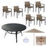 Jogo De Mesa Para Piscina Jardim Com 6 Cadeiras E Ombrelone Area Externa E Interna - 1
