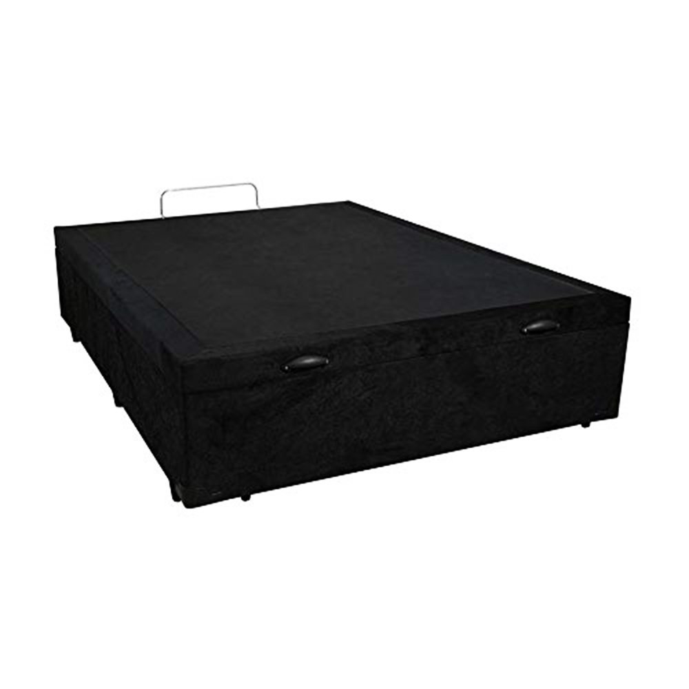 Cama Box Baú Casal em Suede Preto - 138x188 - 4