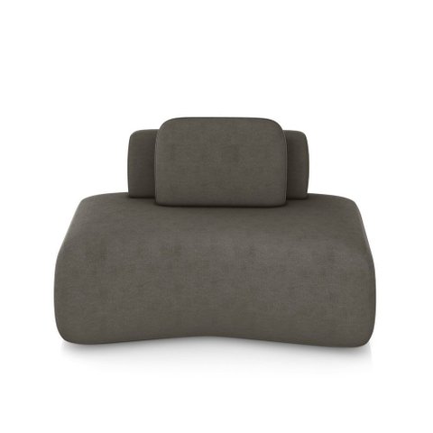 Sofá Ilha Sala de Estar Dakota 174cm Modulado Encosto Almofada Solta Veludo Marrom Escuro G33 - Gran