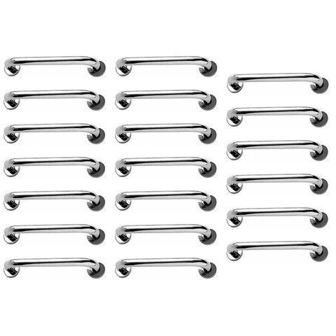 Barra de Apoio 40cm Aço Inox Idoso Kit 20 Unidades Cadeirante Deficiente Banheiro Box Acessibilidade