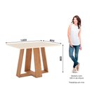 Ver imagem 4 de Mesa de Jantar Lins 4 Lugares com Tampo de Mdf e Canto Reto 120x80 Nature/off White - Móveis Henn