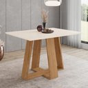 Ver imagem 2 de Mesa de Jantar Lins 4 Lugares com Tampo de Mdf e Canto Reto 120x80 Nature/off White - Móveis Henn
