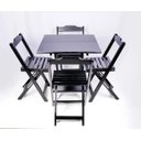 Ver imagem 1 de Conjunto de Mesa com 4 Cadeiras Dobráveis para Jardim e Varanda