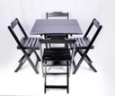 Ver imagem 1 de Conjunto de Mesa com 4 Cadeiras Dobráveis para Jardim e Varanda