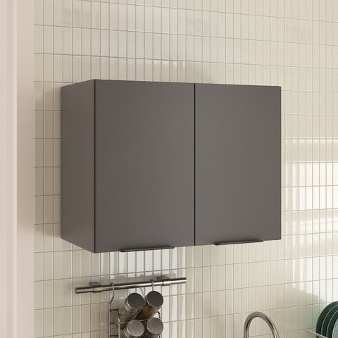 Armário Aéreo Cozinha 70cm Yescasa Cinza/Grafite