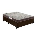 Ver imagem 1 de Cama Box Casal Colchão Topline Mola Bonnel + Box Suede Marrom