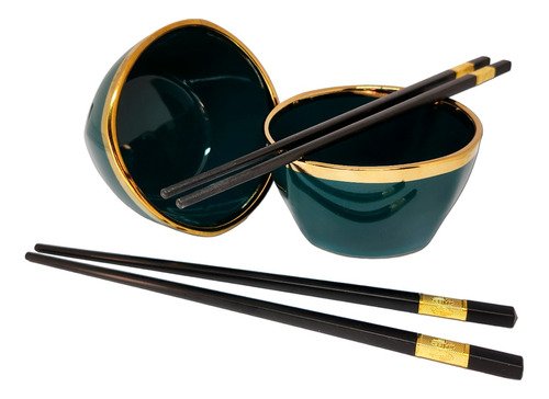 Kit Tigela Porcelana Hashi Comida Japones Caixa Presente Lux - 5