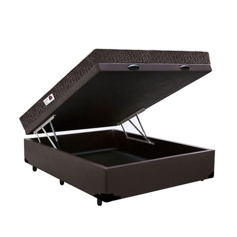 Cama Box Baú Casal Colchão Classic Mola Ensacada + Box Marrom