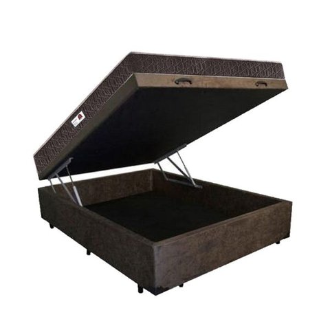 Cama Box Baú Casal Colchão Classic Mola Ensacada + Box Marrom