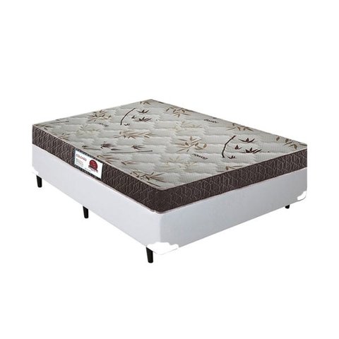 Cama Box Casal Branco + Colchão Mola Bonnel Rc Sono Leve