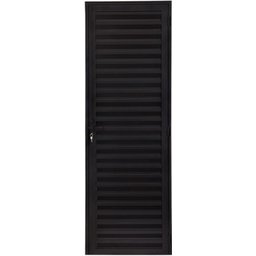 Porta de Aluminio Palheta com Ventilação Linha Premium:2,10 X 0,60/esquerda/preto - 1