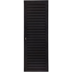 Porta de Aluminio Palheta com Ventilação Linha Premium:2,10 X 0,60/esquerda/preto
