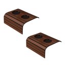 Ver imagem 1 de Kit 2 Bandejas Esteira para Braço de Sofá Cor Mel com Porta Copos