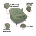 Ver imagem 3 de Poltrona Decorativa Orgânica Pé Ferro Pto Zaya Bouclê Menta C05 - D'Rossi