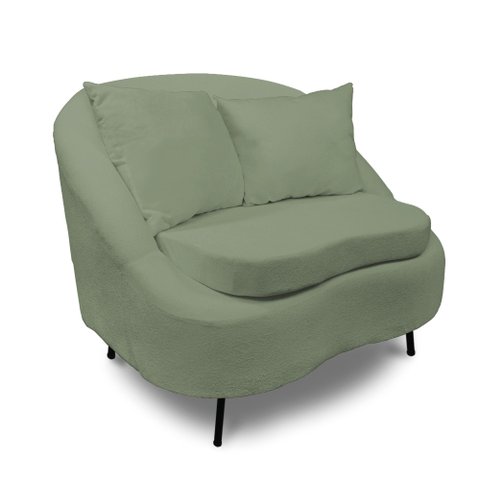 Poltrona Decorativa Orgânica Pé Ferro Pto Zaya Bouclê Menta C05 - D'Rossi