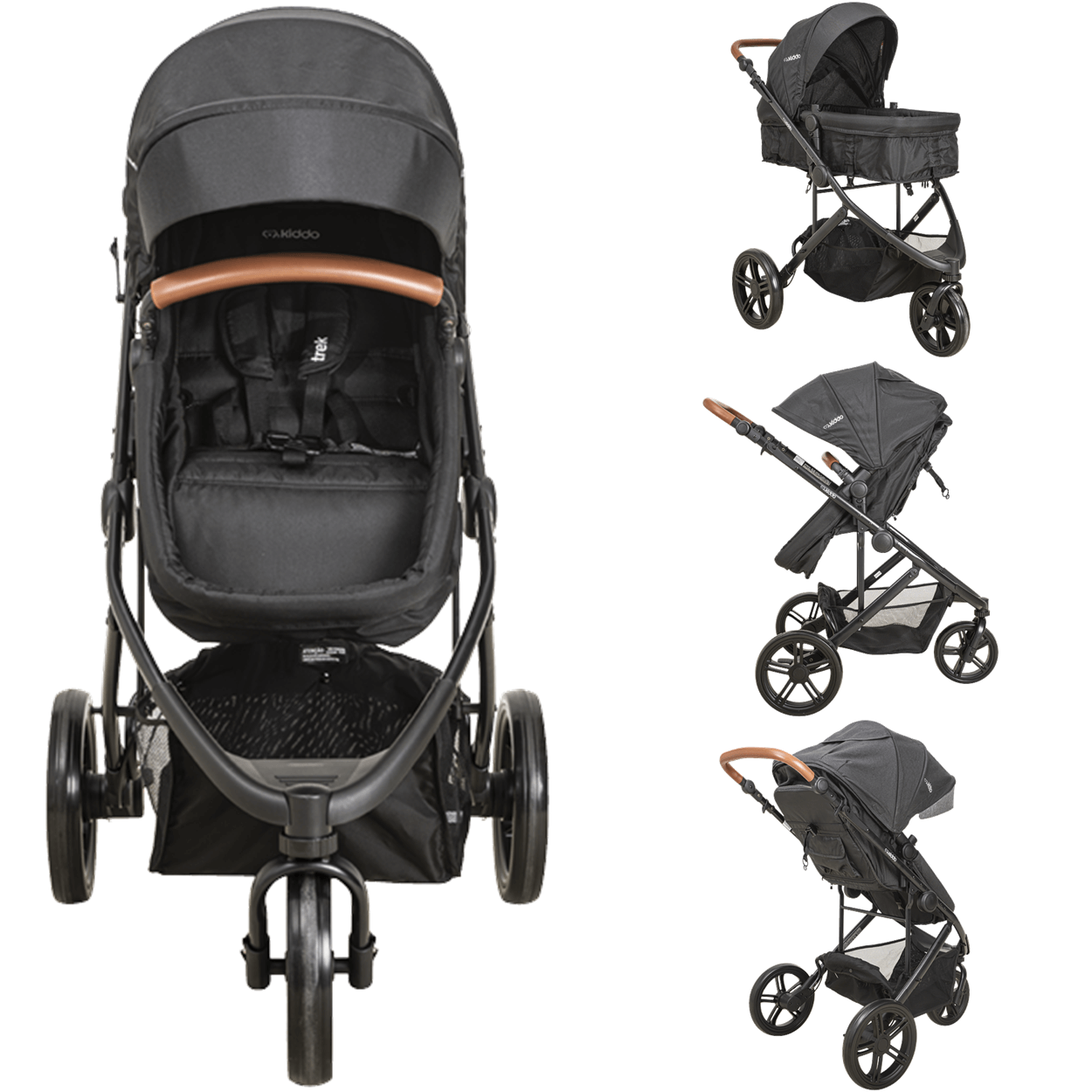 Carrinho de Bebe Passeio Moises Bebe Conforto Kiddo Trek Preto - 2