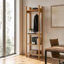 Ver imagem 4 de Estante Closet 2,20 m para Roupas com Cabideiro e Prateleiras 100% MDF Dalla Costa Cor:Freijó