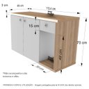 Ver imagem 5 de Gabinete Balcão com Tampo em Mdf para Banheiro