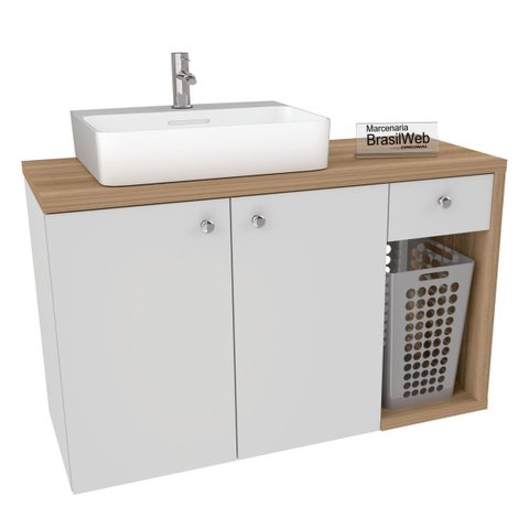 Gabinete Balcão com Tampo em Mdf para Banheiro