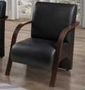 Ver imagem 4 de Kit 4 Poltronas Decorativas 1 Lugar Sevilha Braço Pé Madeira Confortável Sala TV Corino Preto
