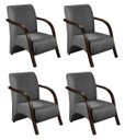Ver imagem 1 de Kit 4 Poltronas Decorativas 1 Lugar Sevilha Braço Pé Madeira Confortável Sala TV Suede Grafite