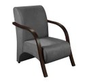 Ver imagem 2 de Kit 4 Poltronas Decorativas 1 Lugar Sevilha Braço Pé Madeira Confortável Sala TV Suede Grafite